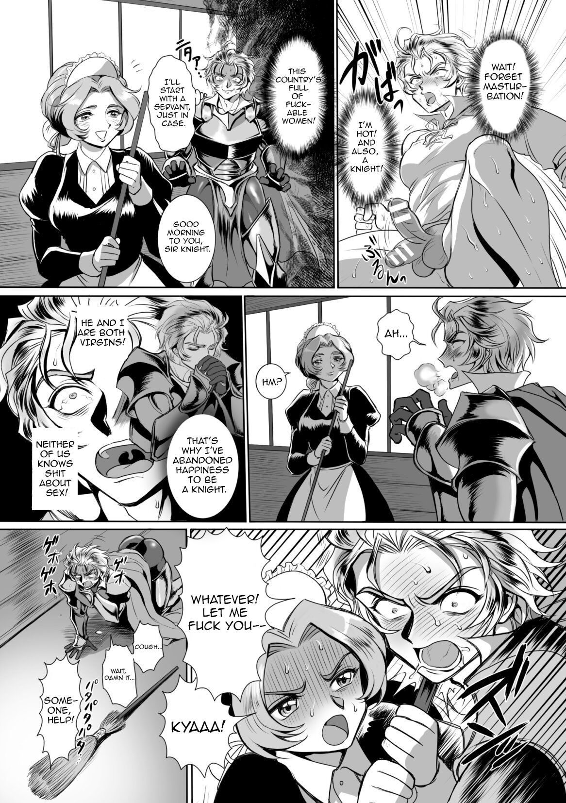 Possessed Knight Stallion: Forced to Climax by a Creeper! Ch. 2 page 5 full