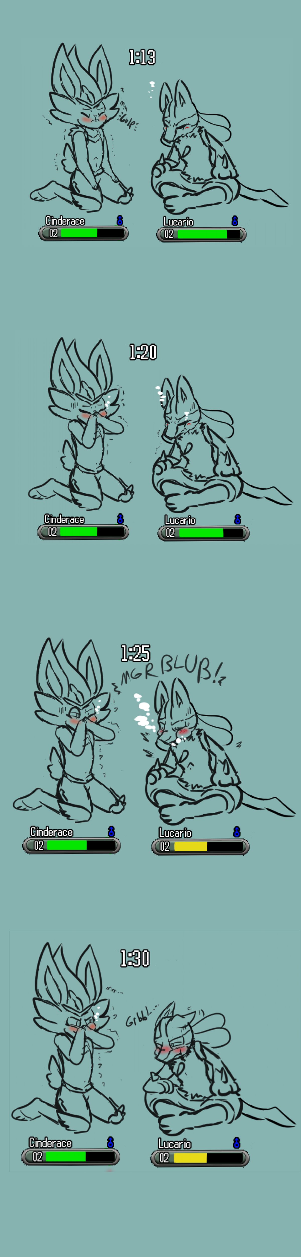 Cinderace VS Lucario! Breathhold Battle! page 6 full