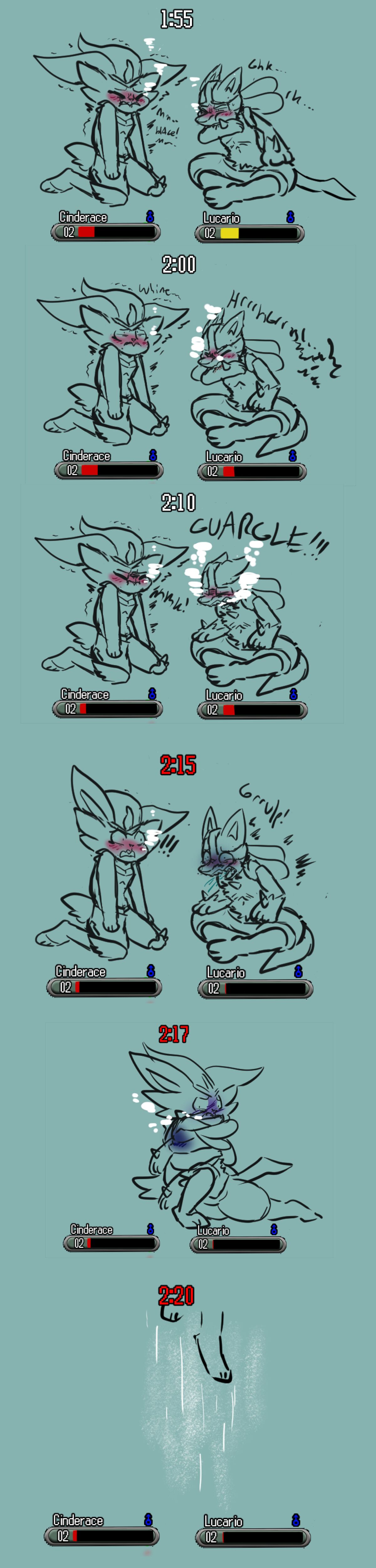 Cinderace VS Lucario! Breathhold Battle! page 8 full