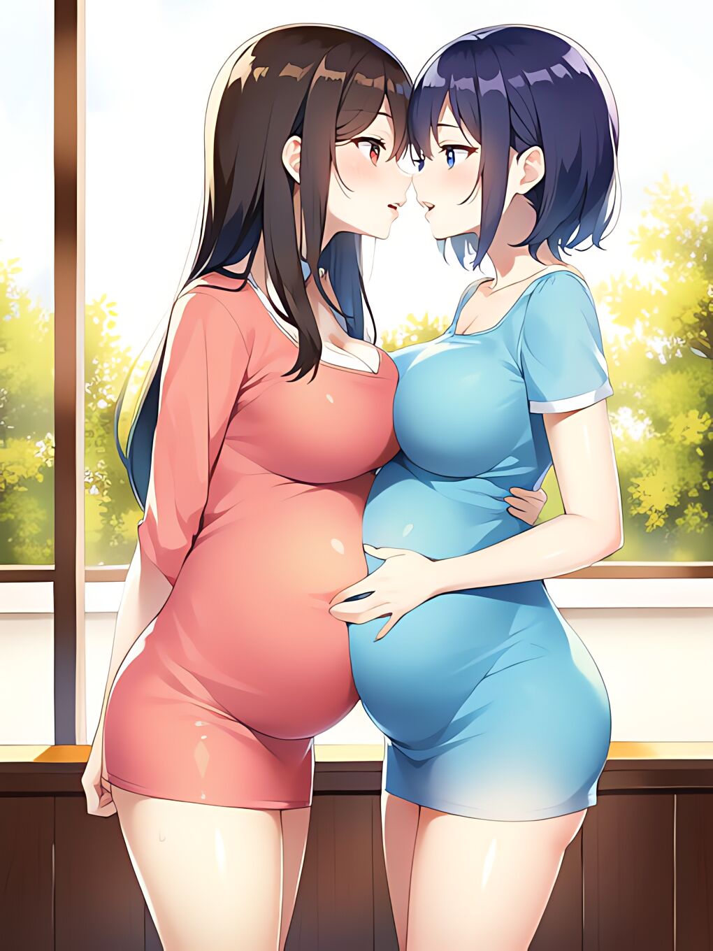 pregnant girls kiss page 1 full