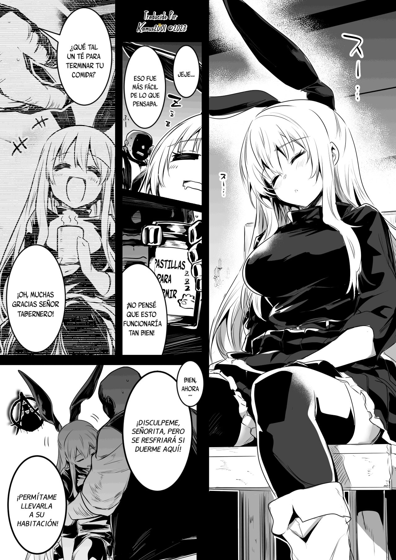 Suimin Yakuiri Drink de Suyasuya Nemutte Shimai Yadoya no Shujin ni Osowarechau Boukensha-chan page 1 full