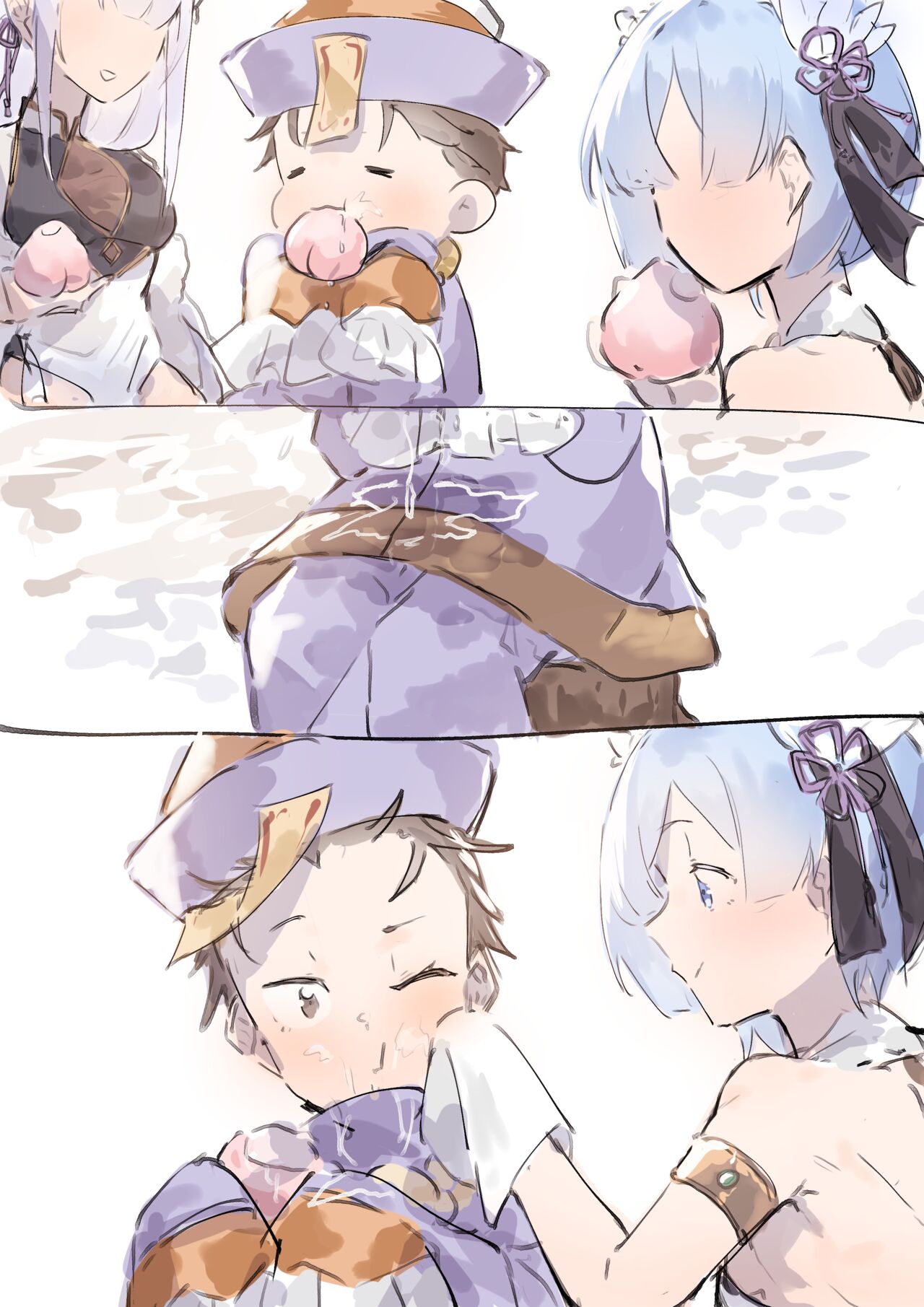 Emilia, Rem and Subaru futanari page 4 full