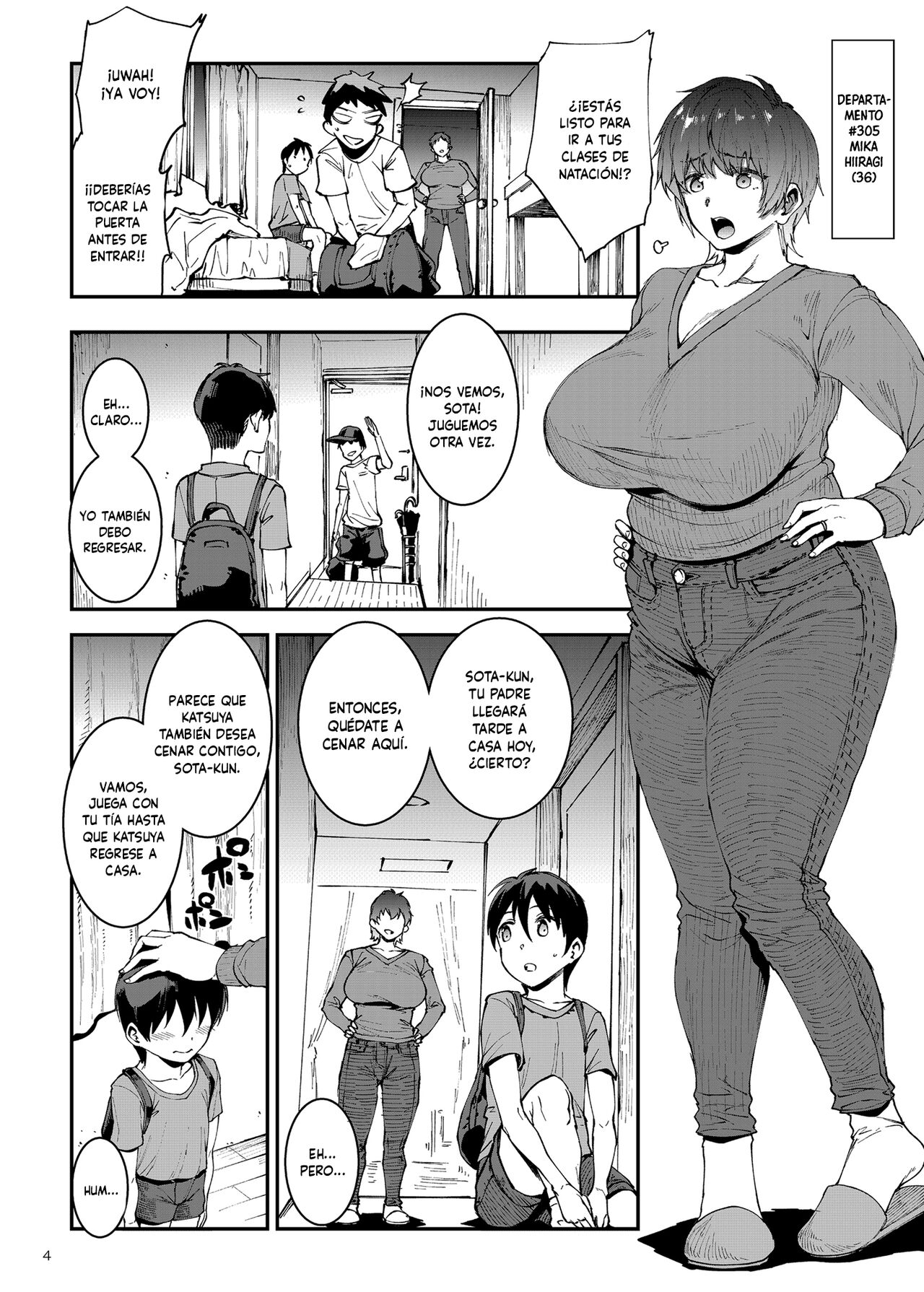 Mama Masion!〜 Daiichiwa 305-goushitsu Hiiragi Mika 〜 | El Condominio De Las Madres 〜Capítulo 1 Departamento #305 Mika Hiiragi 〜 page 4 full