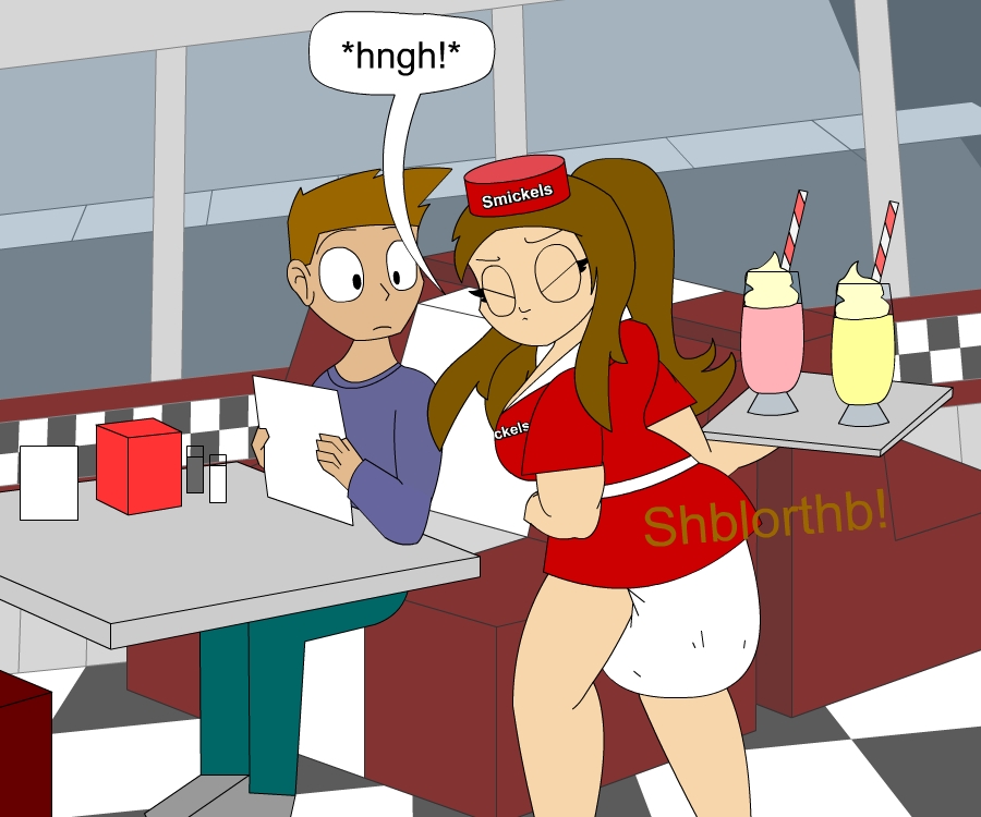 Diaper Waitress and rollerskates page 7 full