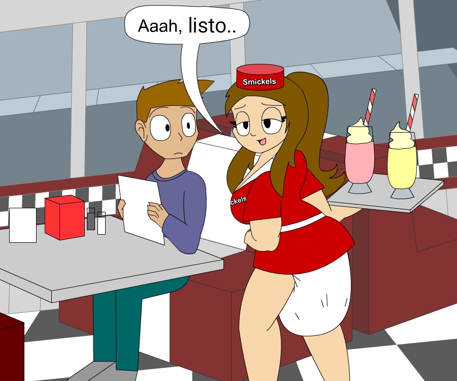 Diaper Waitress and rollerskates page 8 full