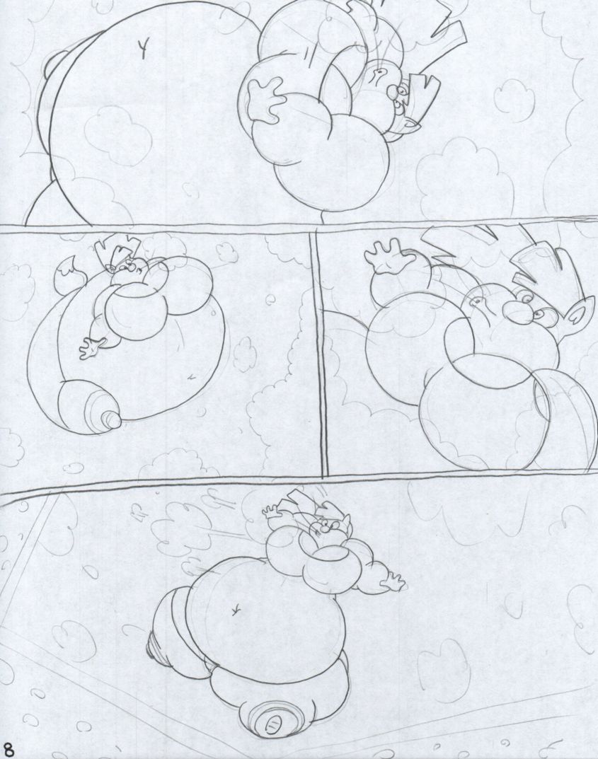 Wendy Wolf Space Jam Inflation Sketch Comic page 8 full