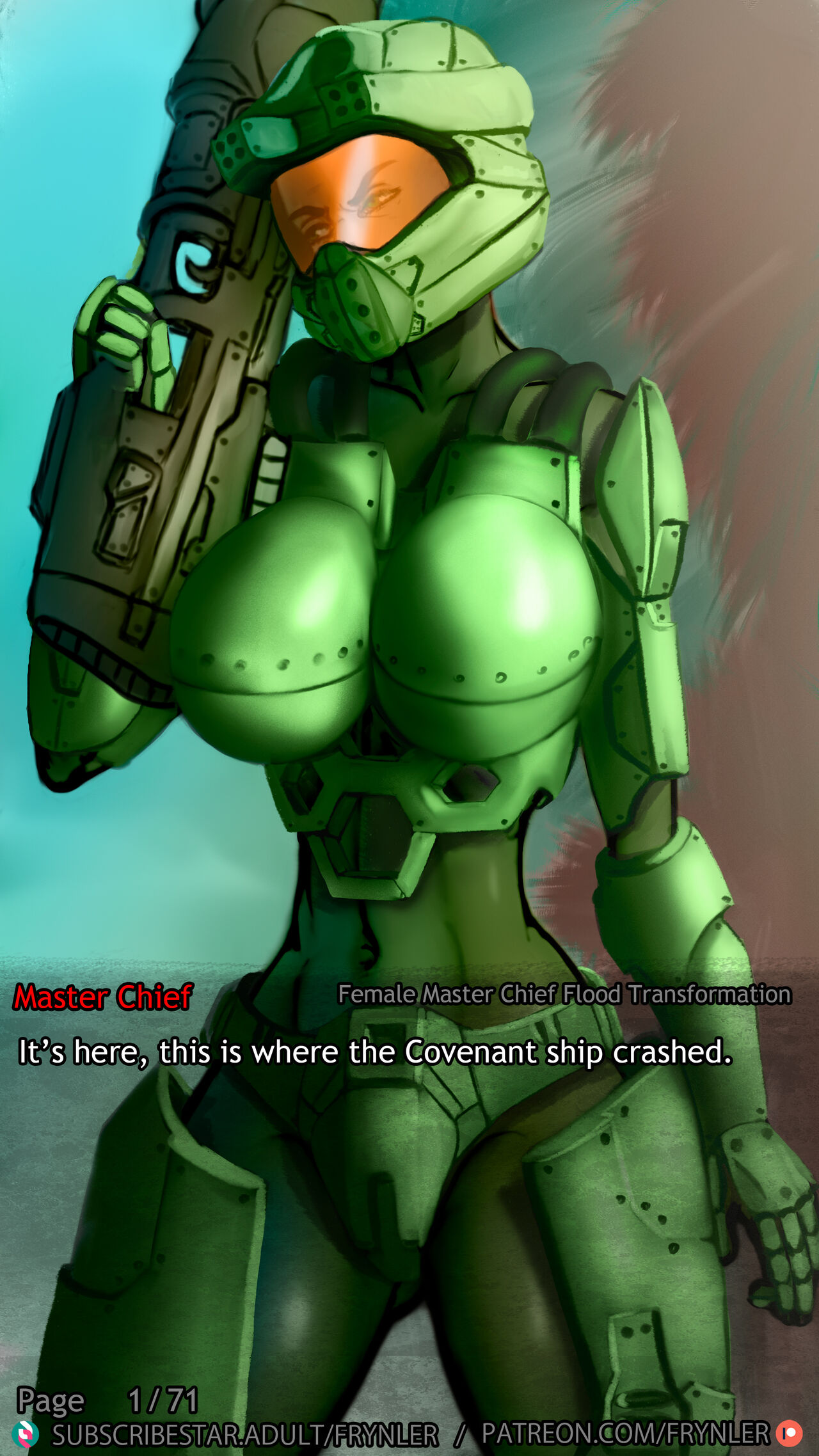 Female Master Chief Flood Transformation page 1 full