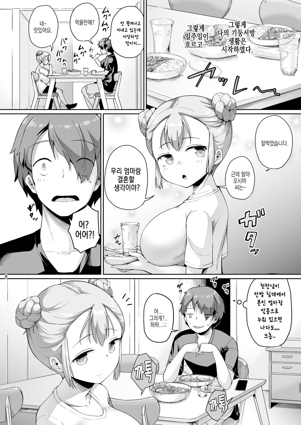 Kyonyuu no Oyako ni Osewa ni Nattemasu. Musume Hen | 거유 모녀에게 신세지고 있습니다. 딸편 page 8 full