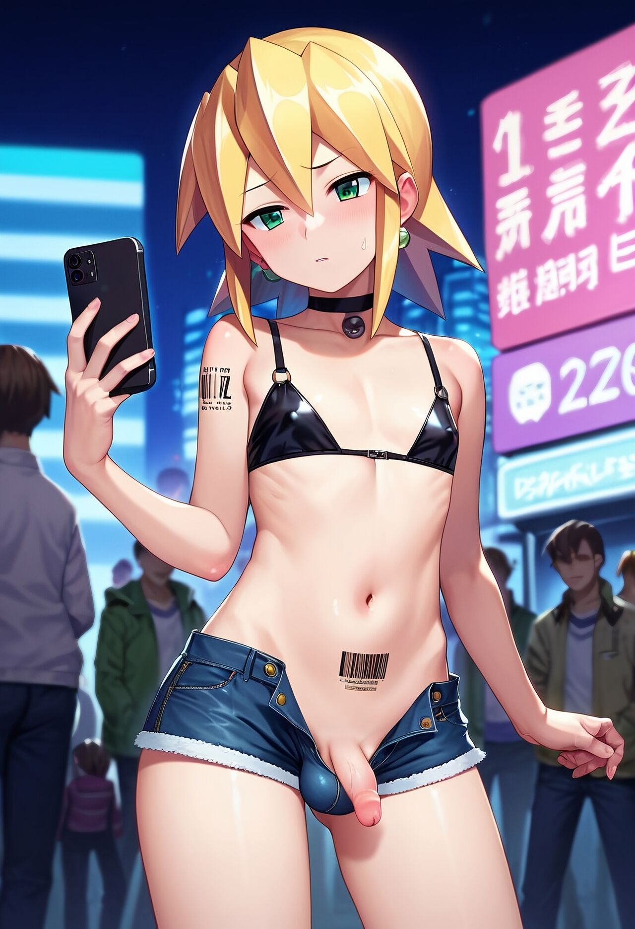 Mega Man haired tomboy bitch smoking and holding cell phone page 6 full