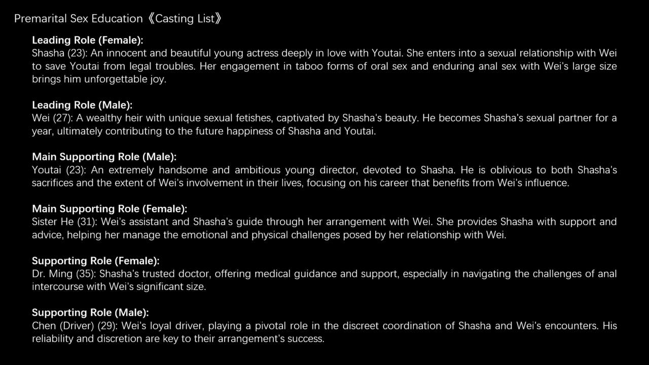 Premarital Sex Education《Casting List》 page 1 full