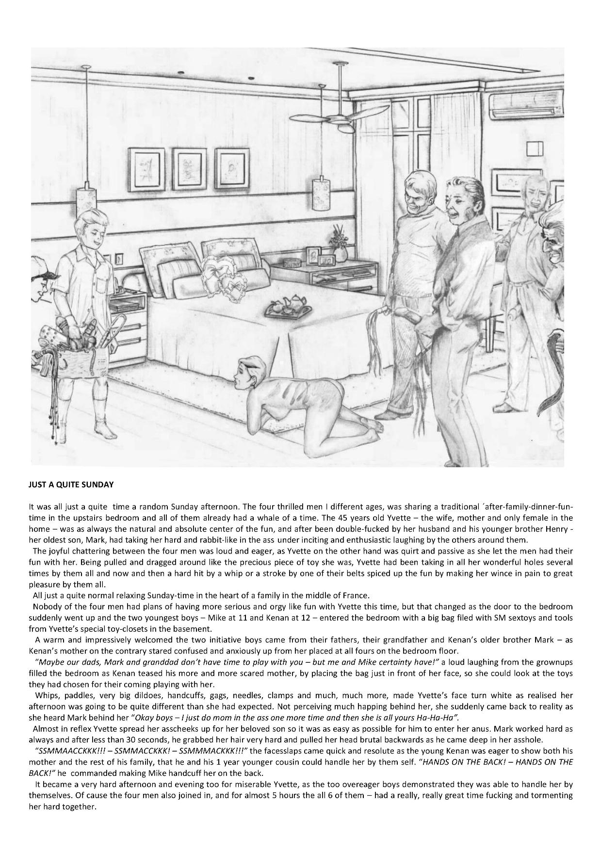 Joseph Farrel Re-drawings with text "Housewives in despair 3" page 8 full