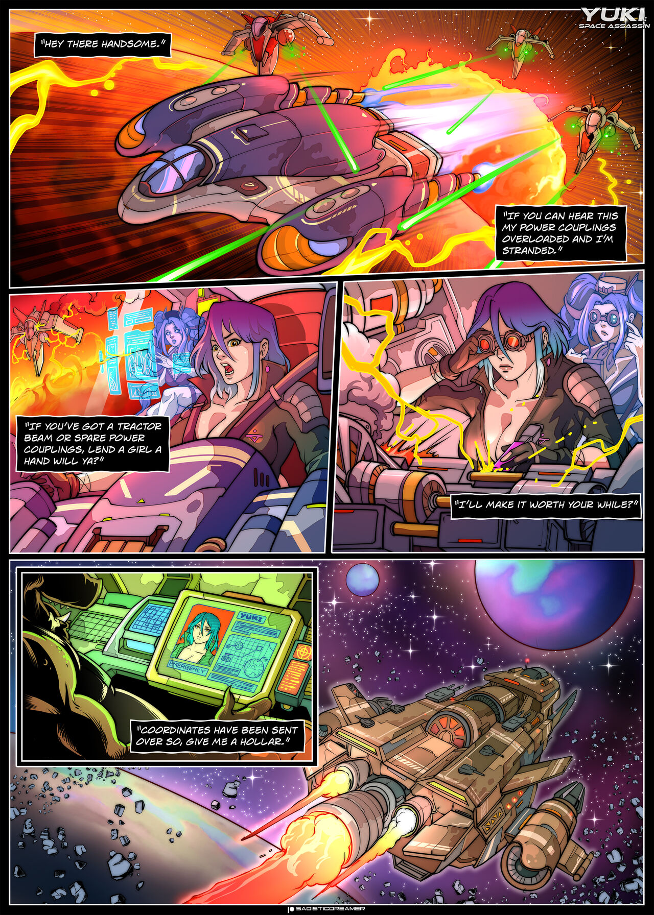 Yuki: Space Assassin, Issue #3: Roadside page 2 full
