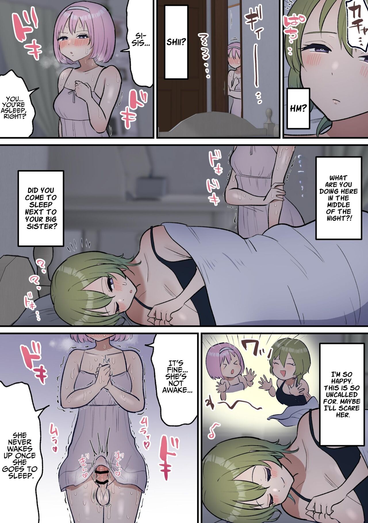 Neta Furi Shite Koubi Sasetekureru Onee-chan to Futanari Imouto | Older Sister Pretends To Be Asleep and Lets Her Futanari Sister Fuck Her page 5 full