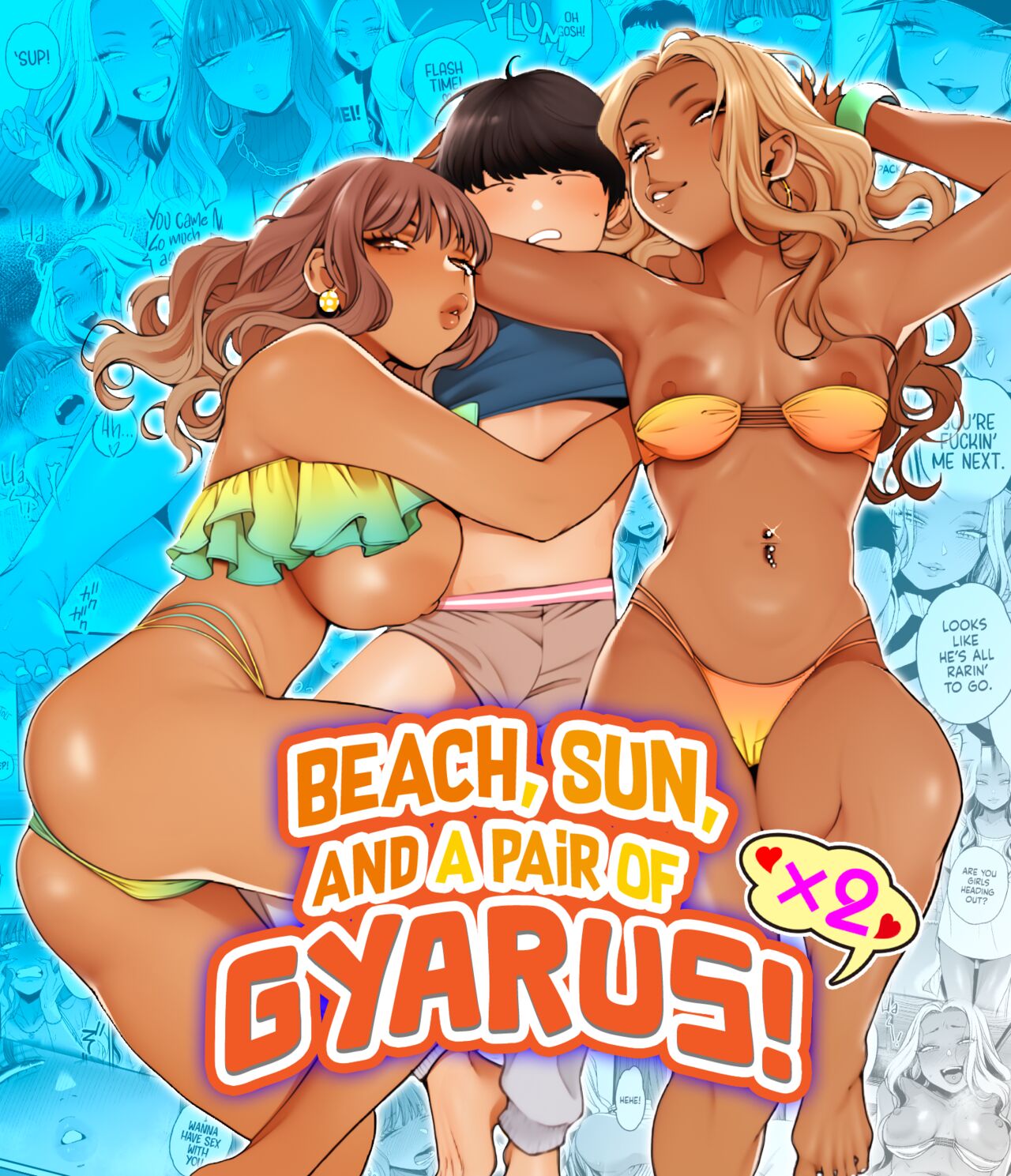 Natsu to Umi to Gal ×2 | Beach, Sun, And A Pair Of Gyarus! page 1 full