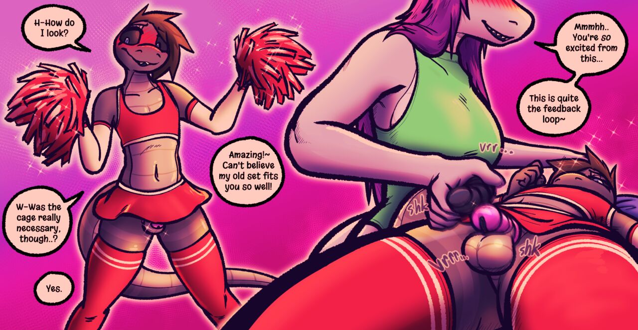 Amon in Monique's Old Cheerleader Outfit page 1 full