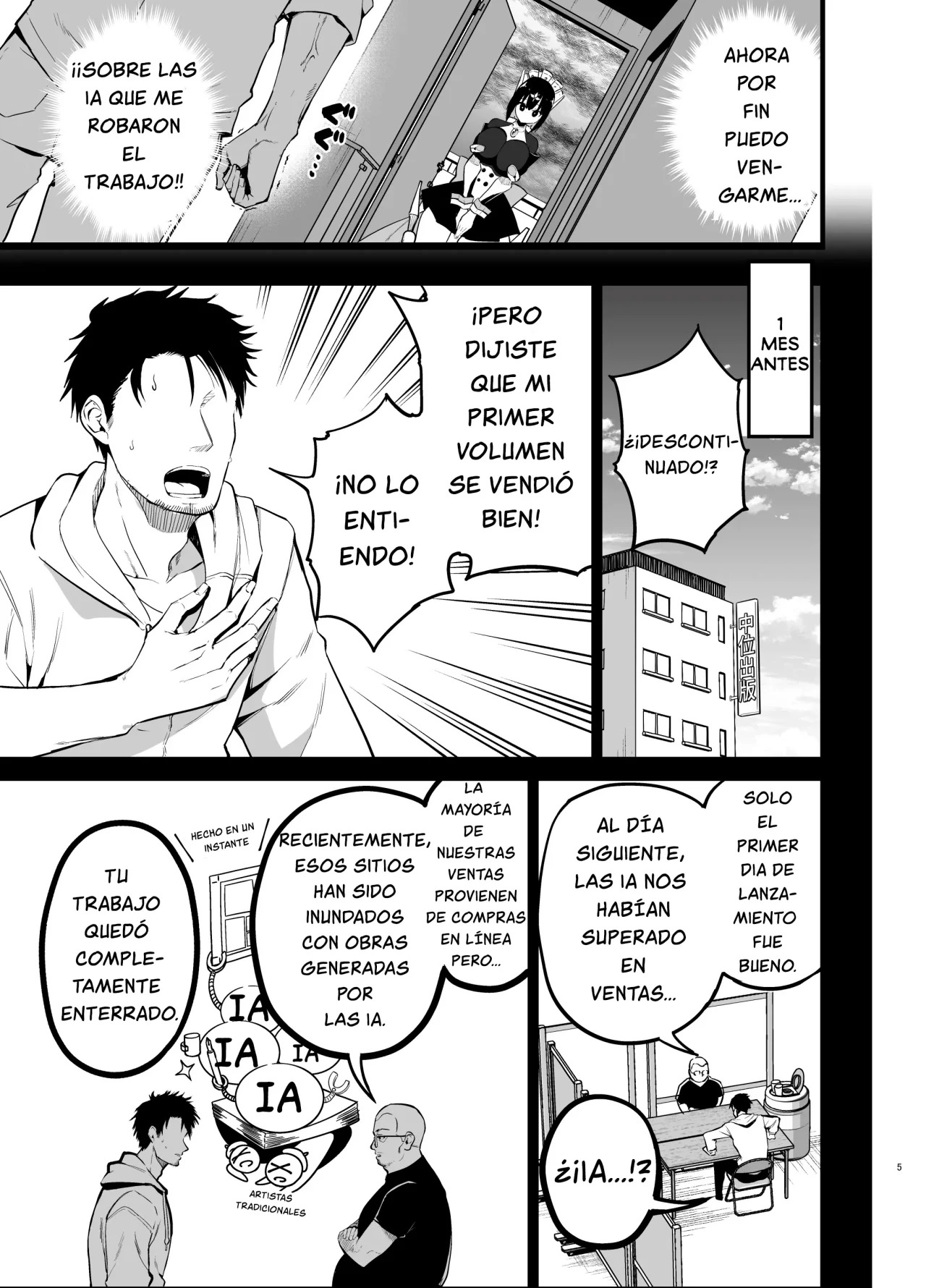 AI ni Shigoto o Torareta Mangaka, Seieki mo Torareru. page 4 full