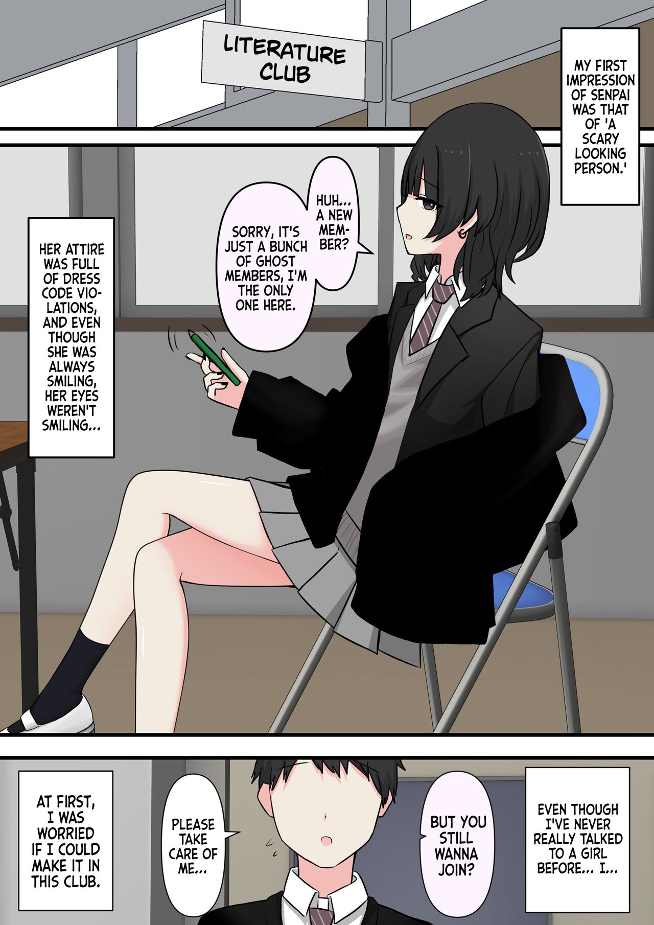 Kowasou na Senpai | Scary Looking Senpai page 2 full